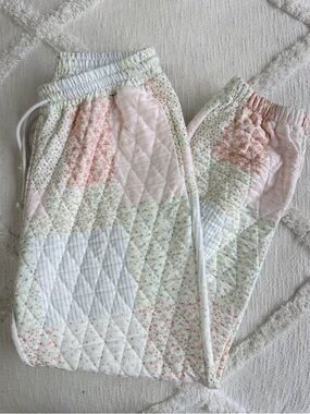 Sunkissed Coconut Quilted Pastel Joggers